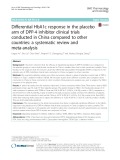 Differential HbA1c response in the placebo arm of DPP-4 inhibitor clinical trials conducted in China compared to other countries: A systematic review and meta-analysis