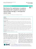 Risk factors for readmission in patients discharged with outpatient parenteral antimicrobial therapy: A retrospective cohort study