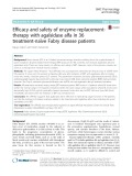 Efficacy and safety of enzyme-replacementtherapy with agalsidase alfa in 36 treatment-naïve Fabry disease patients