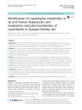 Identification of cryptolepine metabolites in rat and human hepatocytes and metabolism and pharmacokinetics of cryptolepine in Sprague Dawley rats