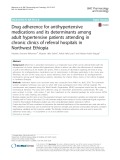 Drug adherence for antihypertensive medications and its determinants among adult hypertensive patients attending in chronic clinics of referral hospitals in Northwest Ethiopia