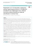 Hesperetin-5,7,3’-O-triacetate suppresses airway hyperresponsiveness in ovalbuminsensitized and challenged mice without reversing xylazine/ketamine-induced anesthesia in normal mice