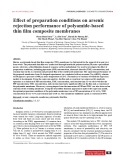 Effect of preparation conditions on arsenic rejection performance of polyamide-based thin film composite membranes