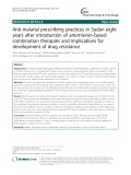 Anti-malarial prescribing practices in Sudan eight years after introduction of artemisinin-based combination therapies and implications for development of drug resistance