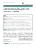 Unplanned medication discontinuation as a potential pharmacovigilance signal: A nested young person cohort study