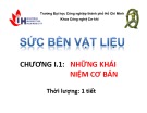 Bài giảng Sức bền vật liệu: Chương 1 - ĐH Công nghiệp TP.HCM