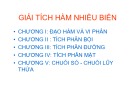 Bài giảng Giải tích 2 - Chương 1: Đạo hàm và vi phân (Phần 1)