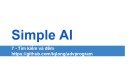 Bài giảng Lập trình nâng cao - Chương 7: Simple AI