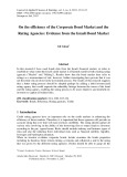 On the efficiency of the corporate bond market and the rating agencies: Evidence from the israeli bond market