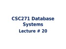 Lecture Database Systems - Lecture 20