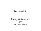 Lecture note Theory of automata - Lecture 22