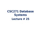 Lecture Database Systems - Lecture 25