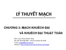 Bài giảng Lý thuyết mạch: Chương 3 - ThS. Phạm Khánh Tùng