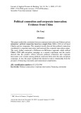 Political connection and corporate innovation: Evidence from China