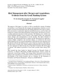 Risk management after mergers and acquisitions. evidence from the Greek banking system