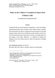 Study on the collusive corruption in supervision of bank credit