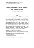 Further analysis of bank efficiency correlates: The Nigerian experience