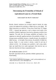 Determining the probability of default of agricultural loans in a French bank