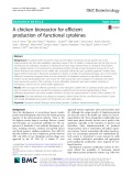 A chicken bioreactor for efficient production of functional cytokines