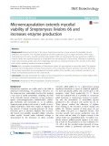 Microencapsulation extends mycelial viability of Streptomyces lividans 66 and increases enzyme production
