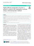 Highly efficient preparation of active Sphenyl-L-cysteine with tryptophan synthase using a chemoenzymatic method