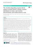 The nicotine-degrading enzyme NicA2 reduces nicotine levels in blood, nicotine distribution to brain, and nicotine discrimination and reinforcement in rats