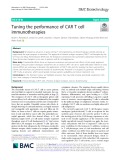 Tuning the performance of CAR T cell immunotherapies