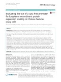 Evaluating the use of a CpG free promoter for long-term recombinant protein expression stability in Chinese hamster ovary cells