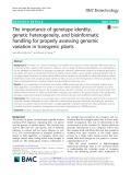 The importance of genotype identity, genetic heterogeneity, and bioinformatic handling for properly assessing genomic variation in transgenic plants