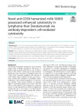 Novel anti-CD38 humanized mAb SG003 possessed enhanced cytotoxicity in lymphoma than Daratumumab via antibody-dependent cell-mediated cytotoxicity