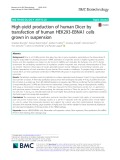 High-yield production of human Dicer by transfection of human HEK293-EBNA1 cells grown in suspension