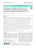 Simultaneous hydrolysis with lipase and fermentation of rapeseed cake for iturin A production by Bacillus amyloliquefaciens CX-20