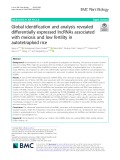 Global identification and analysis revealed differentially expressed lncRNAs associated with meiosis and low fertility in autotetraploid rice