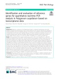 Identification and evaluation of reference genes for quantitative real-time PCR analysis in Polygonum cuspidatum based on transcriptome data