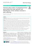 Genome-wide analysis of polygalacturonase gene family from pear genome and identification of the member involved in pear softening
