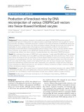 Production of knockout mice by DNA microinjection of various CRISPR/Cas9 vectors into freeze-thawed fertilized oocytes