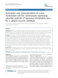Generation and characterization of a new mammalian cell line continuously expressing virus-like particles of Japanese encephalitis virus for a subunit vaccine candidate