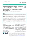 Arabidopsis Chloroplast protein for Growth and Fertility1 (CGF1) and CGF2 are essential for chloroplast development and female gametogenesis