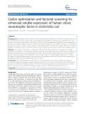 Codon optimization and factorial screening for enhanced soluble expression of human ciliary neurotrophic factor in Escherichia coli