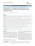 Optimization of production, purification and lyophilisation of cellobiose dehydrogenase by Sclerotium rolfsii
