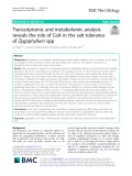 Transcriptomic and metabolomic analysis reveals the role of CoA in the salt tolerance of Zygophyllum spp