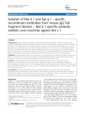 Isolation of Mal d 1 and Api g 1 - specific recombinant antibodies from mouse IgG Fab fragment libraries – Mal d 1-specific antibody exhibits cross-reactivity against Bet v 1