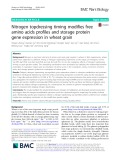 Nitrogen topdressing timing modifies free amino acids profiles and storage protein gene expression in wheat grain