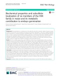 Biochemical properties and subcellular localization of six members of the HXK family in maize and its metabolic contribution to embryo germination