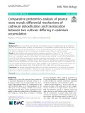 Comparative proteomics analysis of peanut roots reveals differential mechanisms of cadmium detoxification and translocation between two cultivars differing in cadmium accumulation