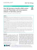 How fall dormancy benefits alfalfa wintersurvival? Physiologic and transcriptomic analyses of dormancy process