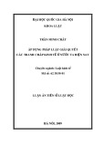 Luận văn tiến sĩ Luật học: Áp dụng pháp luật giải quyết các tranh chấp kinh tế ở nước ta hiện nay