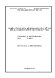 Tóm tắt Luận án tiến sĩ Kỹ thuật: Nghiên cứu xây dựng hệ thống quản lý và hỗ trợ điều hành hệ thống tưới theo thời gian thực