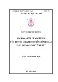 Luận án tiến sĩ Y học: Đánh giá kết quả điều trị của thuốc sorafenib trên bệnh nhân ung thư gan nguyên phát