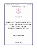 Luận án tiến sĩ Y học: Nghiên cứu ứng dụng phẫu thuật cắt túi mật nội soi trong điều trị viêm túi mật cấp tại Bệnh viện Đa khoa tỉnh Trà Vinh